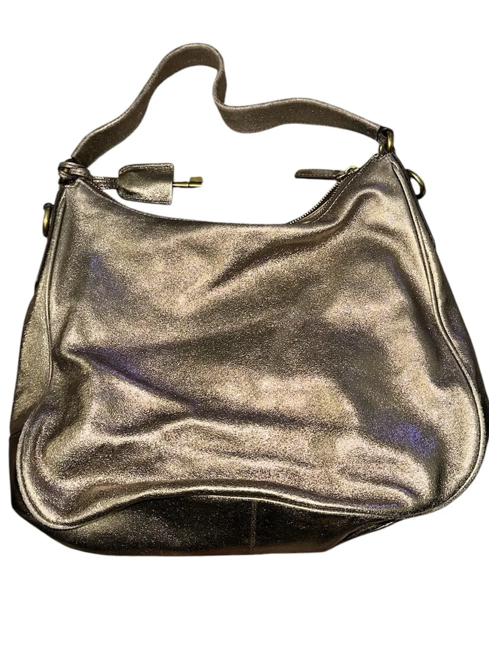 FOSSIL Memoir Hobo Metallic Golden Shoulder Purse Sept. 2013